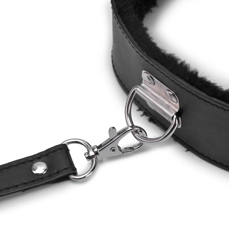 BDSM Collar Leather And Leash Plush Fetish Bondage Sex Necklace SM Toys Restraints Sex Toys For Adults Couples Games Variety shop