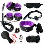 Bdsm Set Kits  Nylon Bondage for Couples Handcuffs Collar Nipple Clamps Whip Spanking Variety shop