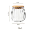 Food Container Kitchen Storage Bottles Glass Airtight Canister Grains Tea Coffee Beans Grains Candy Jars with Wood Lid and Spoon variety store