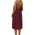 Casual Backless Cami Dress for Women Summer Sleeveless Beach Sundress Spaghetti Strap Loose Flowy Dress with Back Tie Variety shop
