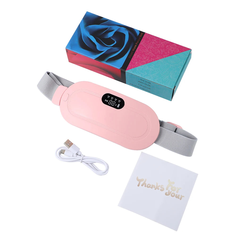 Electric Waist Massage Period Cramp Massager Vibrating Heating Belt for Menstrual Waist Stomach Abdominal Warm Palace Belt Variety shop