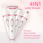 4 In 1 Electric Lady Shaver, Body Hair Removal Epilator, Painless Cordless Trimmer Razor variety store