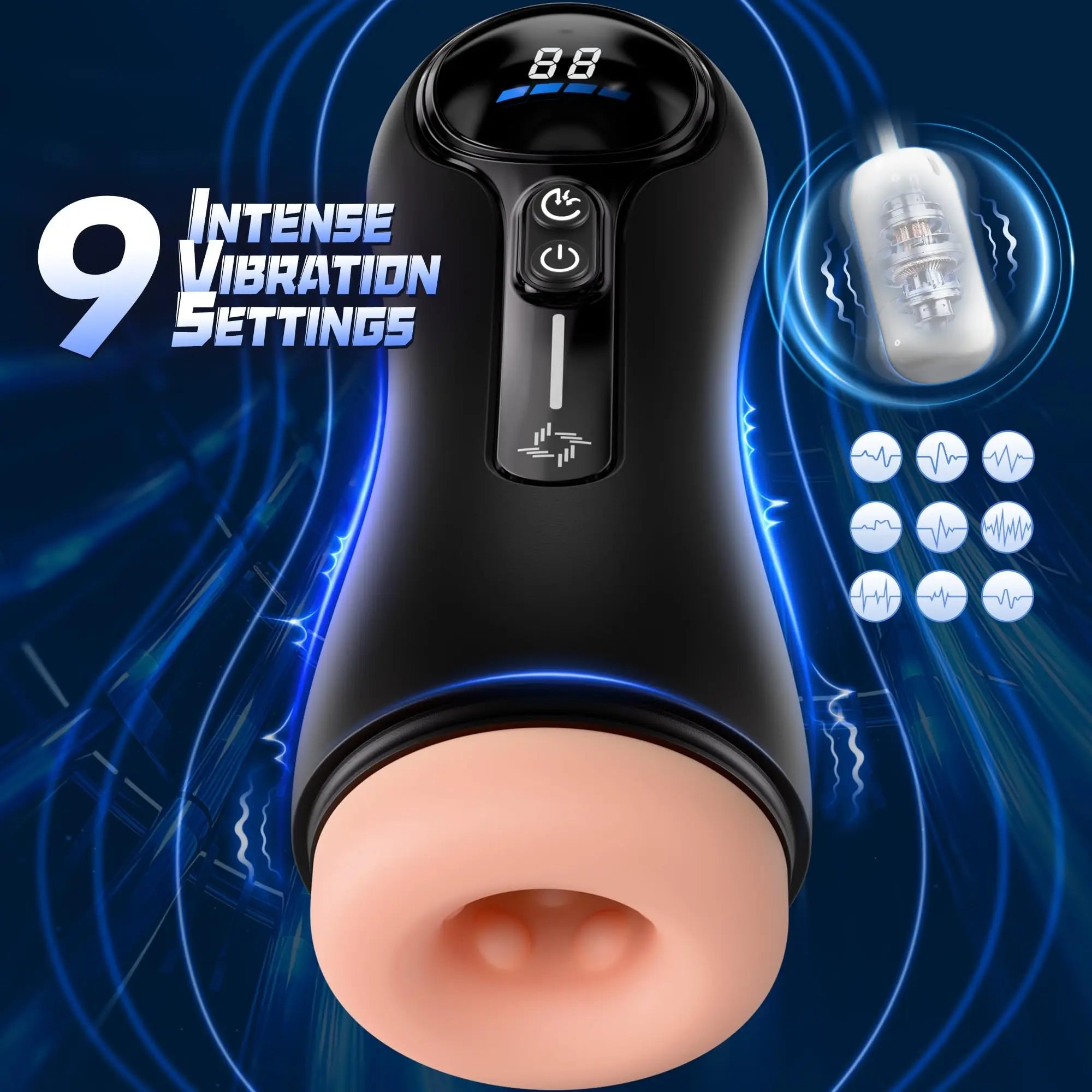 Male Masturbator Penis Pump For Men with 4 Sucking 9 Vibration Modes LED Display Pocket Pussy Realistic Vagina Variety shop