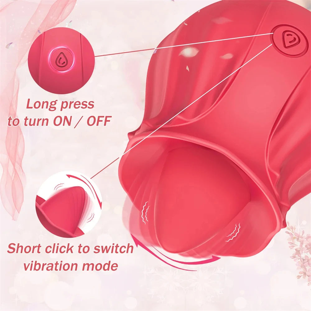 Rose Toy Tongue Licking Vibrator for Women Oral Clit Stimulator Female G Spot Vibrating Masturbation Massager Sex Toys for Adult Variety shop