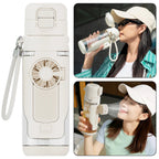 Fan Water Bottle 690ml For School Students Portable Cooling Fan Sports Bottle Rechargeable variety store