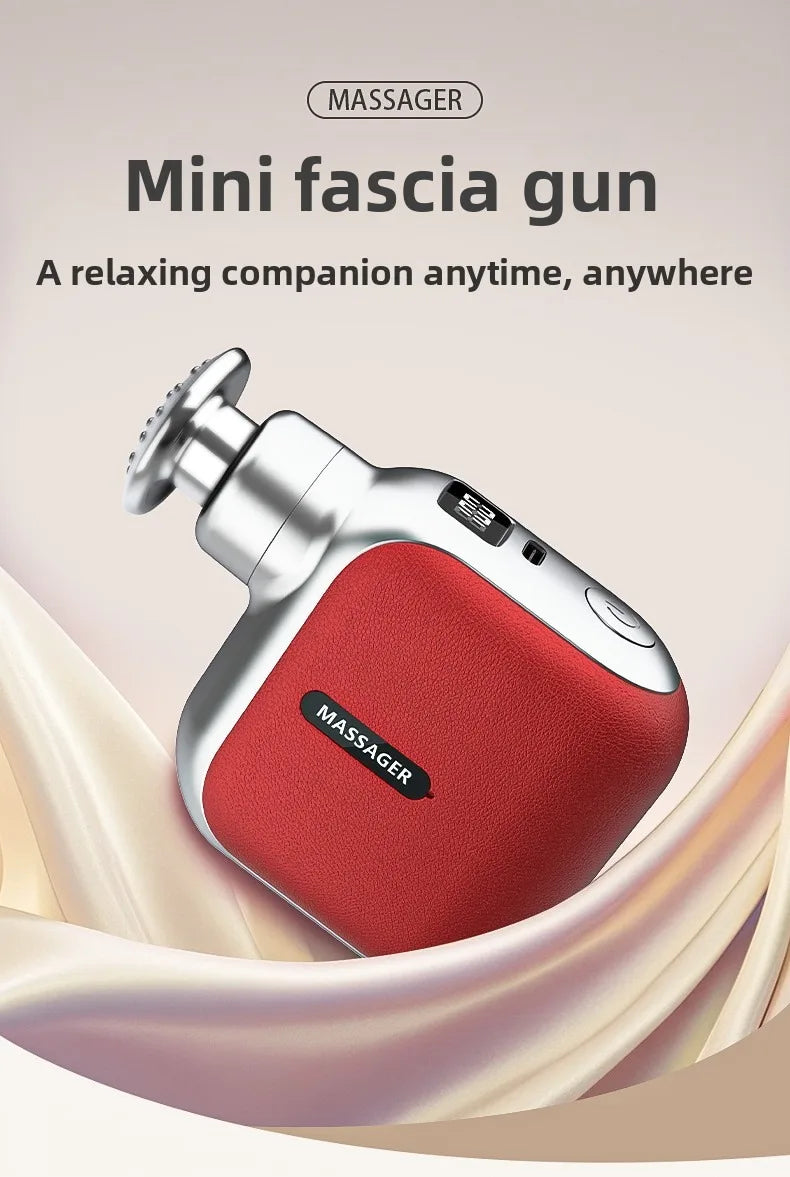 Mini Pocket Fascia Gun with 4 Silicone Massage Heads Lightweight Portable Perfect for Office Home Use Low-noise Muscle Massager Variety shop