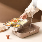 4 Grids 304 Stainless Steel Lunch Box With Cutlery&Bowl Portable Food Contianer variety store