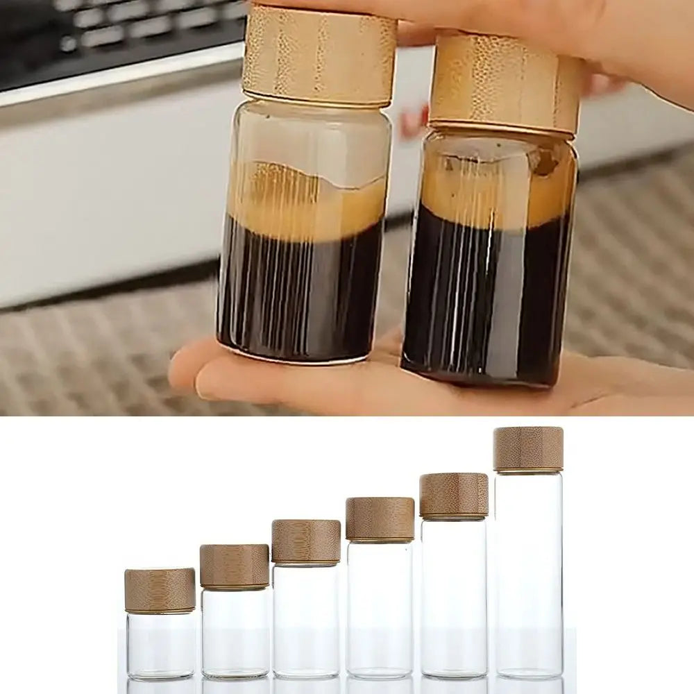 Transparent Storage Tank Glass Sealed Spice Jars Dispensing Bottles with Wood Lids Food Storage Sealing Jar Storage Tool variety store