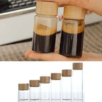Transparent Storage Tank Glass Sealed Spice Jars Dispensing Bottles with Wood Lids Food Storage Sealing Jar Storage Tool variety store