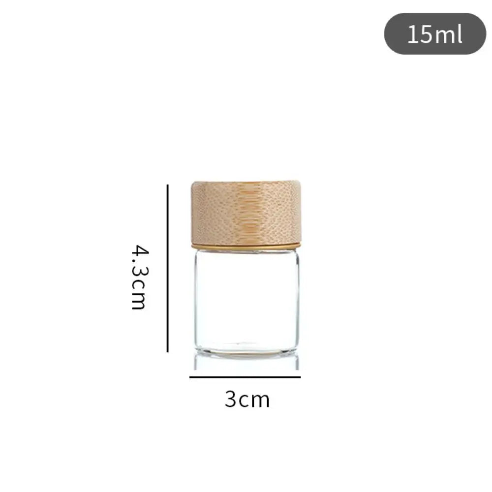 Transparent Storage Tank Glass Sealed Spice Jars Dispensing Bottles with Wood Lids Food Storage Sealing Jar Storage Tool variety store