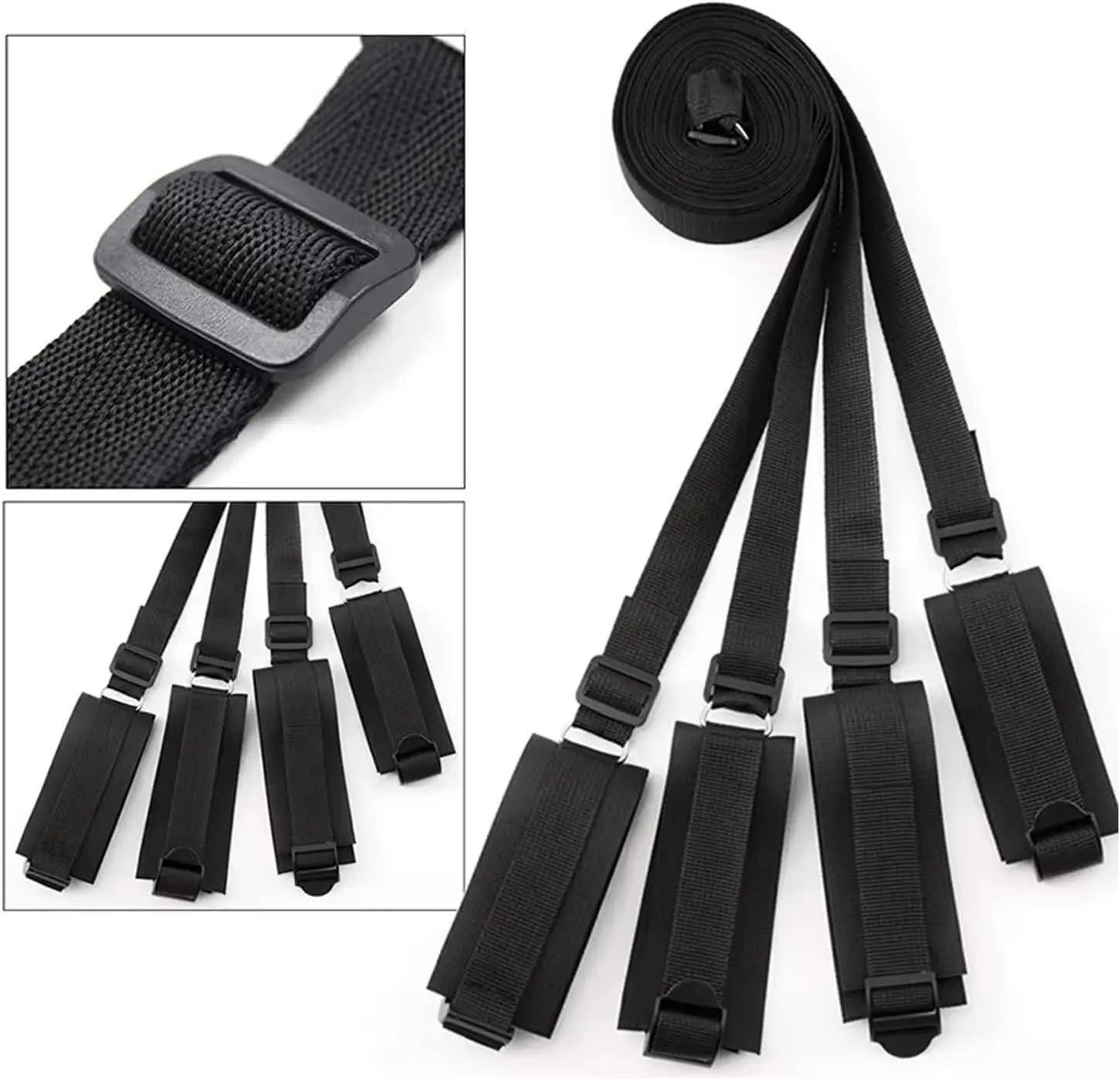 BDSM Bed Restraints Kit Adjustable Set with Wrist Thigh Cuffs Handcuffs Sex Furniture  Bondage Gear for Bedroom  Adult Toys Variety shop