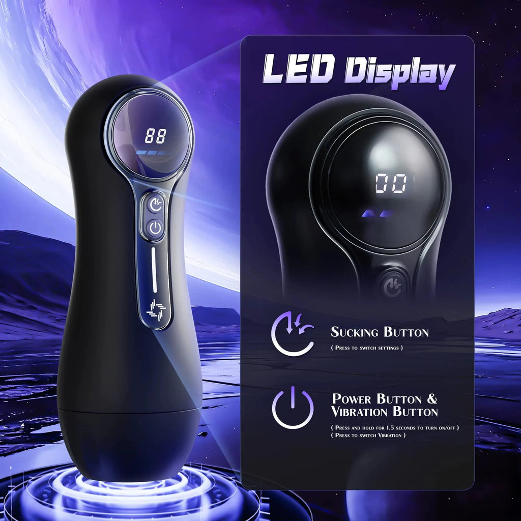 Male Masturbator Penis Pump For Men with 4 Sucking 9 Vibration Modes LED Display Pocket Pussy Realistic Vagina Variety shop