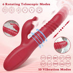 Rabbit Vibrator for Women Telescopic Dildo Powerful G-Spot Vibrating Rotating Beaded Clit Stimulator Female Masturbator Sex Toys Variety shop