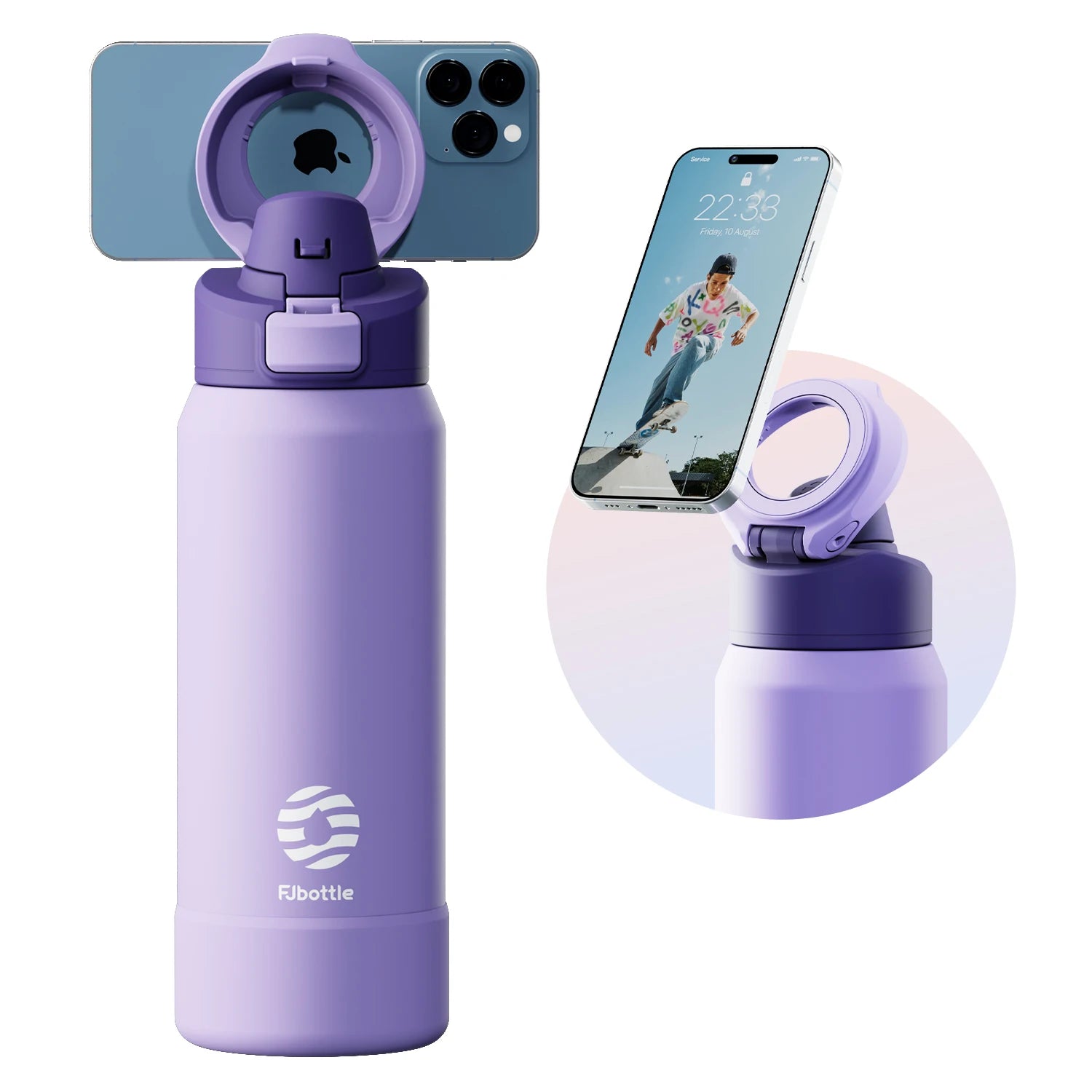 Magnetic Thermos 950ml  Stainless Steel Sports Water Bottle with Magnetic Phone Holder variety store