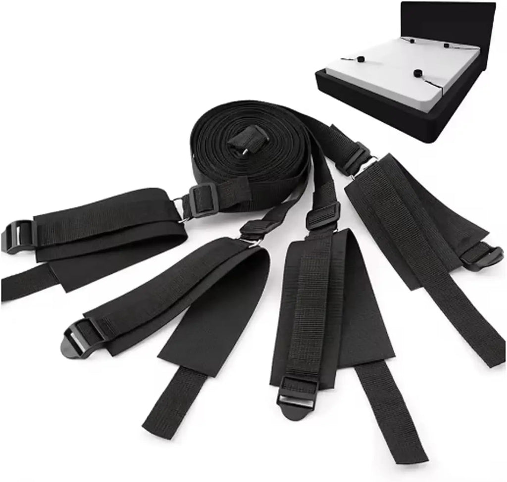 BDSM Bed Restraints Kit Adjustable Set with Wrist Thigh Cuffs Handcuffs Sex Furniture  Bondage Gear for Bedroom  Adult Toys Variety shop