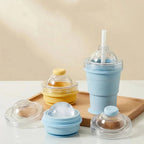 Portable Foldable Ice Ball Cup with Straw Food Grade Silicone Ice Mold variety store