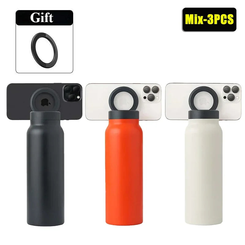 24 Oz Insulated Stainless Steel Sports Bottle Insulated Mug with Magnetic Phone Holder variety store