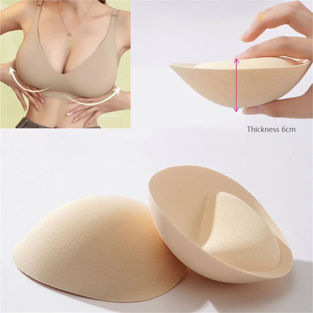 6cm Thicked Push Up Bra Pads Inserts Women Underwear Breast Lift Breathable Latex Padded Bra Pad Lining Swimsuit Bra Insert Variety store