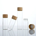 Transparent Storage Tank Glass Sealed Spice Jars Dispensing Bottles with Wood Lids Food Storage Sealing Jar Storage Tool variety store