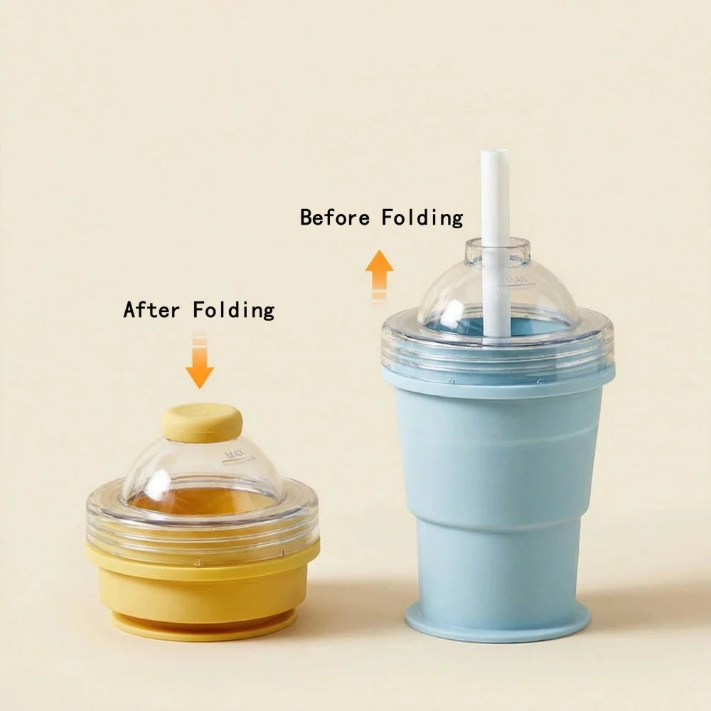 Portable Foldable Ice Ball Cup with Straw Food Grade Silicone Ice Mold variety store