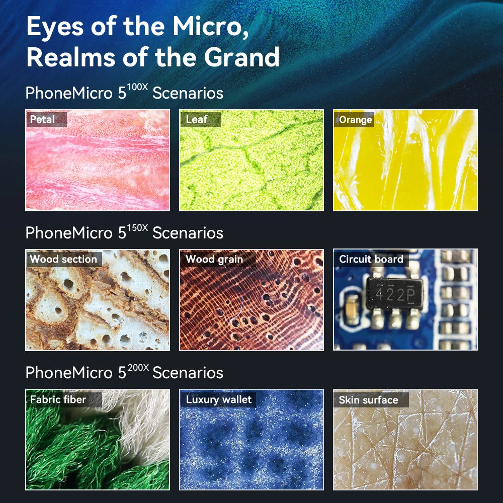 APEXEL Microscope Jewelry Lens Phone Camera Lens Kit Macro Lenses 100X/150X/200X variety store