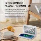 Wireless Charger Pad Stand with Alarm Clock Thermometer variety store