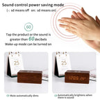 Modern Wooden Wood Digital LED Desk Alarm Clock Thermometer Wireless Charger variety store
