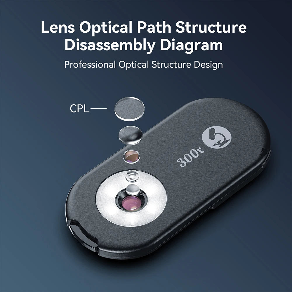 APEXEL Nano Zoom 300X Microscope Lens Mobile Phone Camera Lens variety store