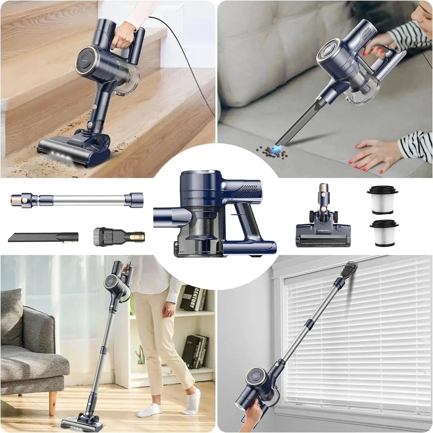 INSE I8 Corded Vacuum Cleaner Free-Stand Stick Vacuum 25KPa 600W Powerful 6 in1 variety store 