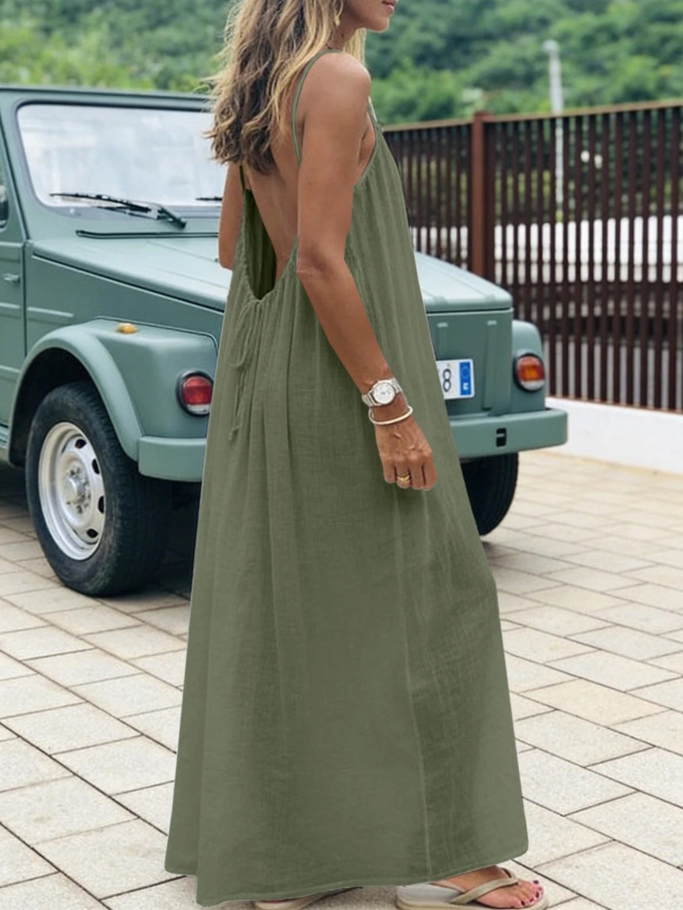 Women's Off-Shoulder Backless Loose Solid Color Dress European Fashion Variety shop