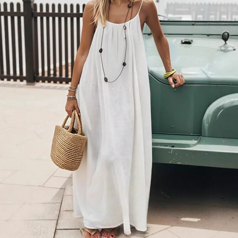 Women's Off-Shoulder Backless Loose Solid Color Dress European Fashion Variety shop