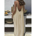 Women's Off-Shoulder Backless Loose Solid Color Dress European Fashion Variety shop