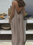 Women's Off-Shoulder Backless Loose Solid Color Dress European Fashion Variety shop