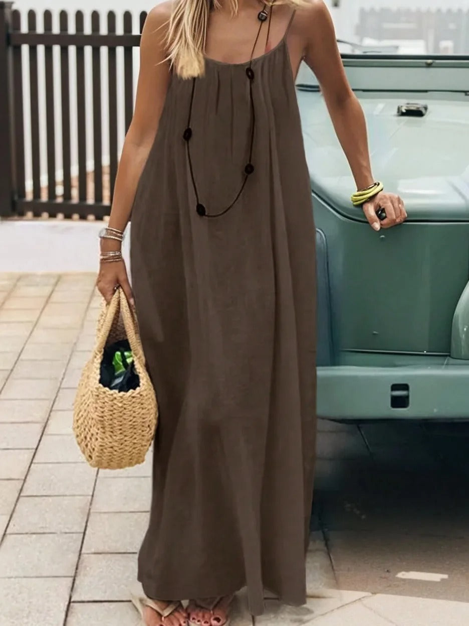 Women's Off-Shoulder Backless Loose Solid Color Dress European Fashion Variety shop