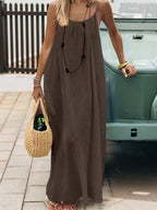 Women's Off-Shoulder Backless Loose Solid Color Dress European Fashion Variety shop