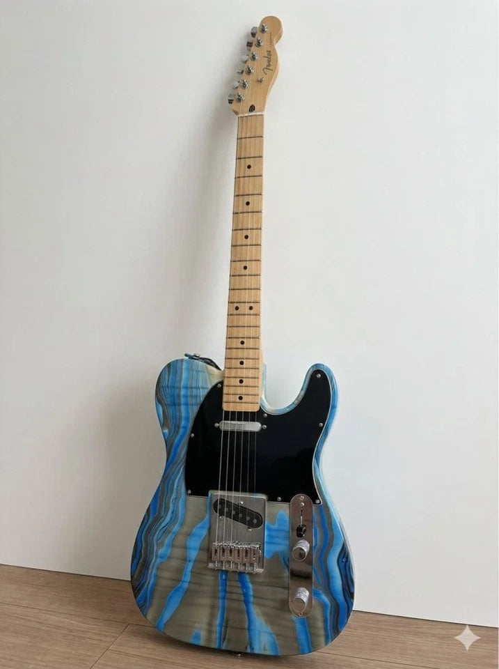 Fender Telecaster Electric Guitar Blue Marble Maple Neck Single Coil Used Variety shop